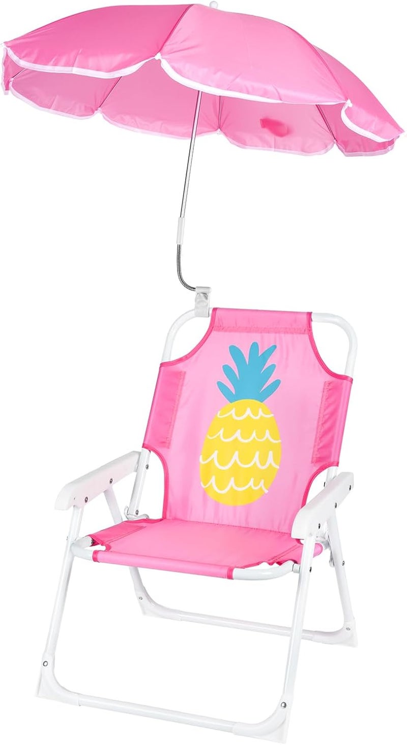 PLULON Kids Beach Chair with Umbrella Folding Lawn and Camping Chair with Summer Shade for Beach, Pool, Travel and Outdoor (for 1-5 Years Old) - Image 1